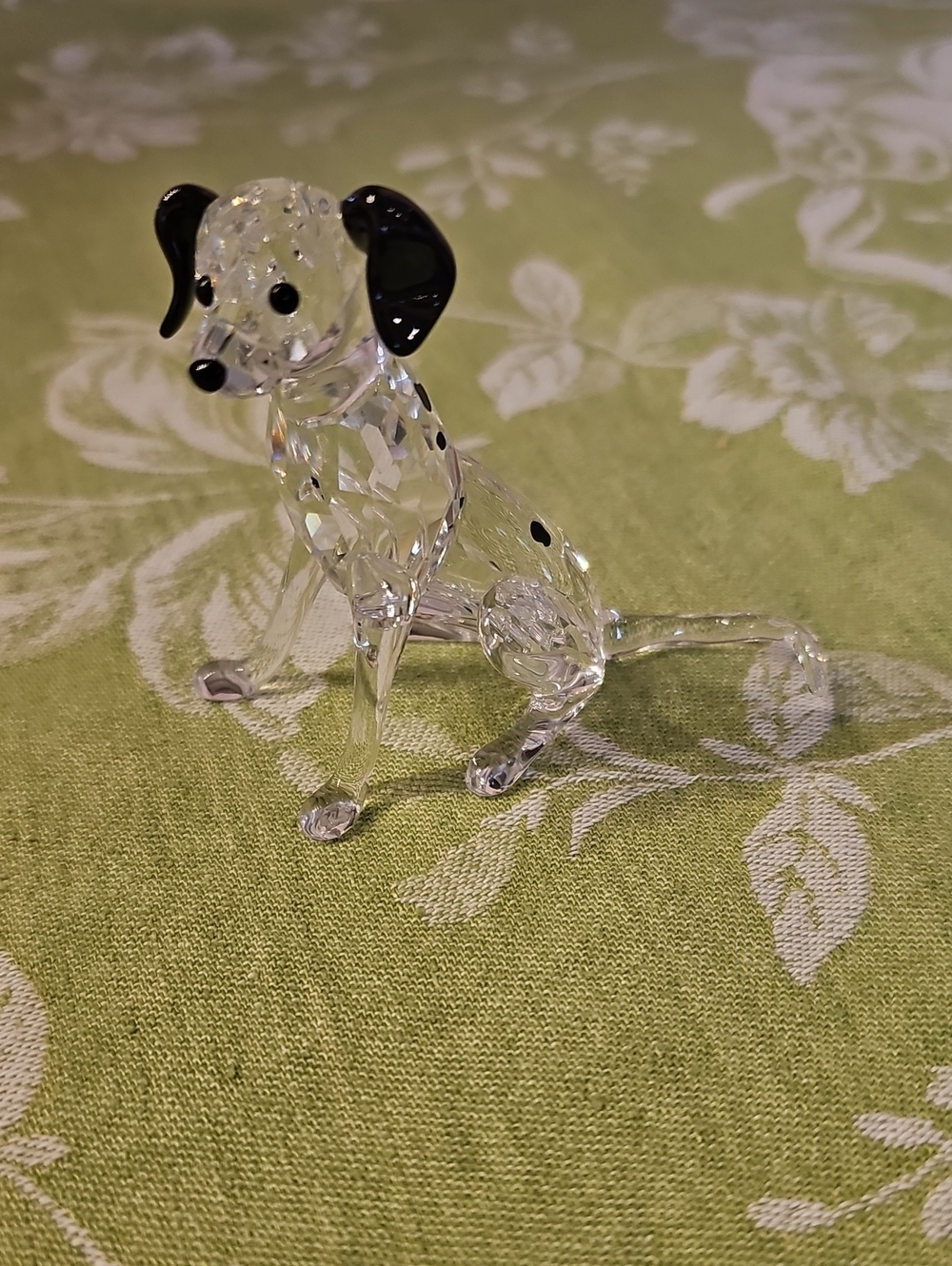Swarovski Clear Crystal Dalmatian Figurine with Black Accents